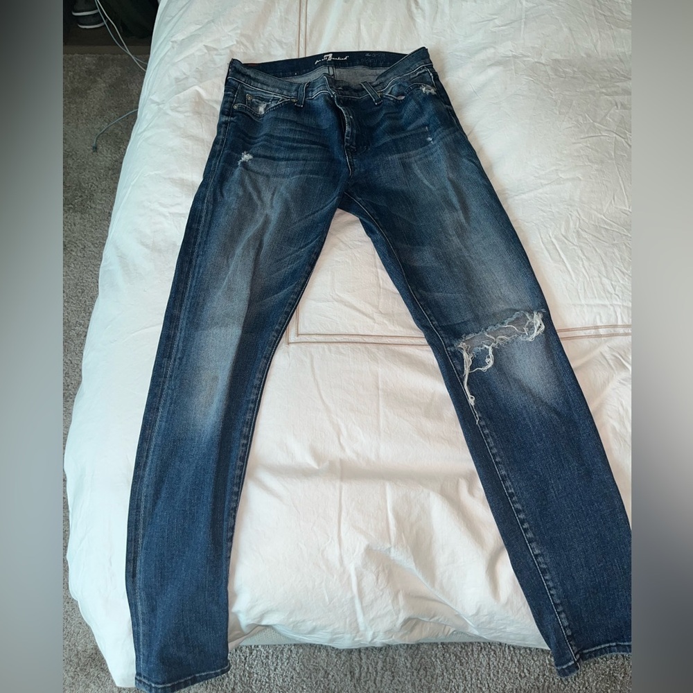 7 For All Mankind Women’s Blue Skinny Jeans
